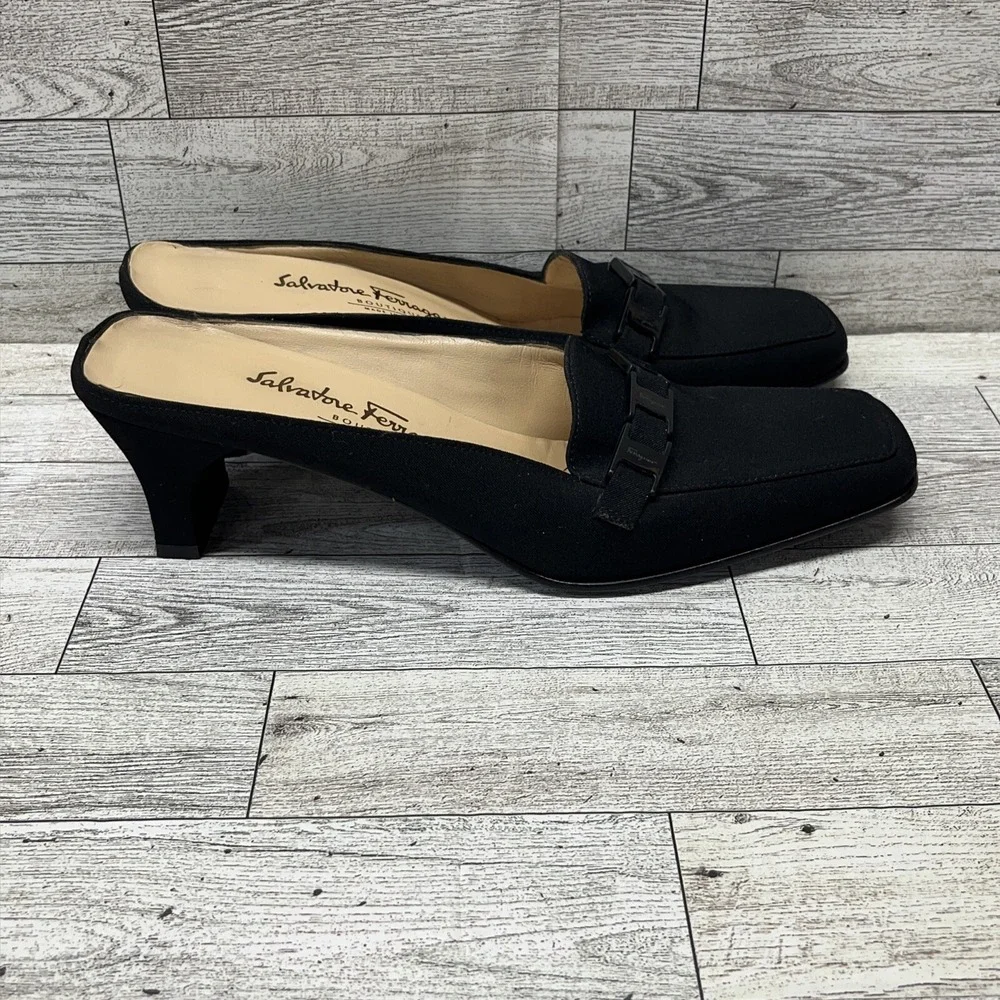 Salvatore Ferragamo Boutique Black Mule Women Size 9 2A‎_3